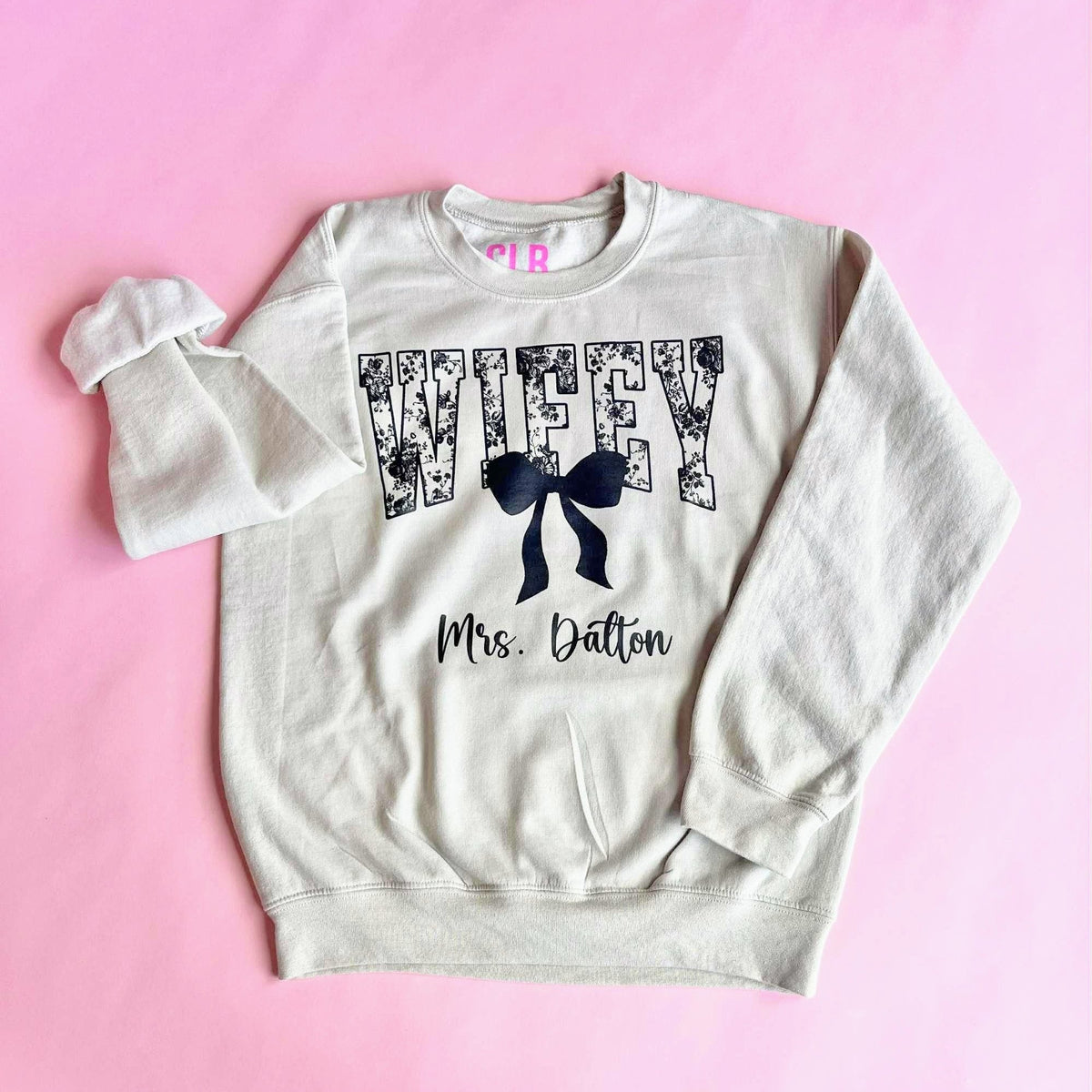 Personalized Wifey Sweatshirt with Bow