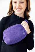 Purple Fleece Belt Bag
