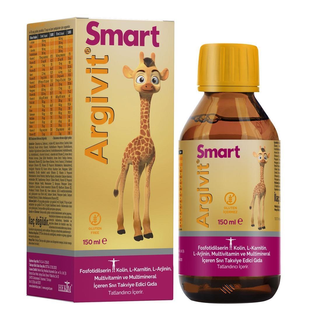 Argivit Smart Liquid Multivitamin for Kids & Adults: Growth & with Phosphatidylserine, Choline & L-Arginine - 150ml Syrup