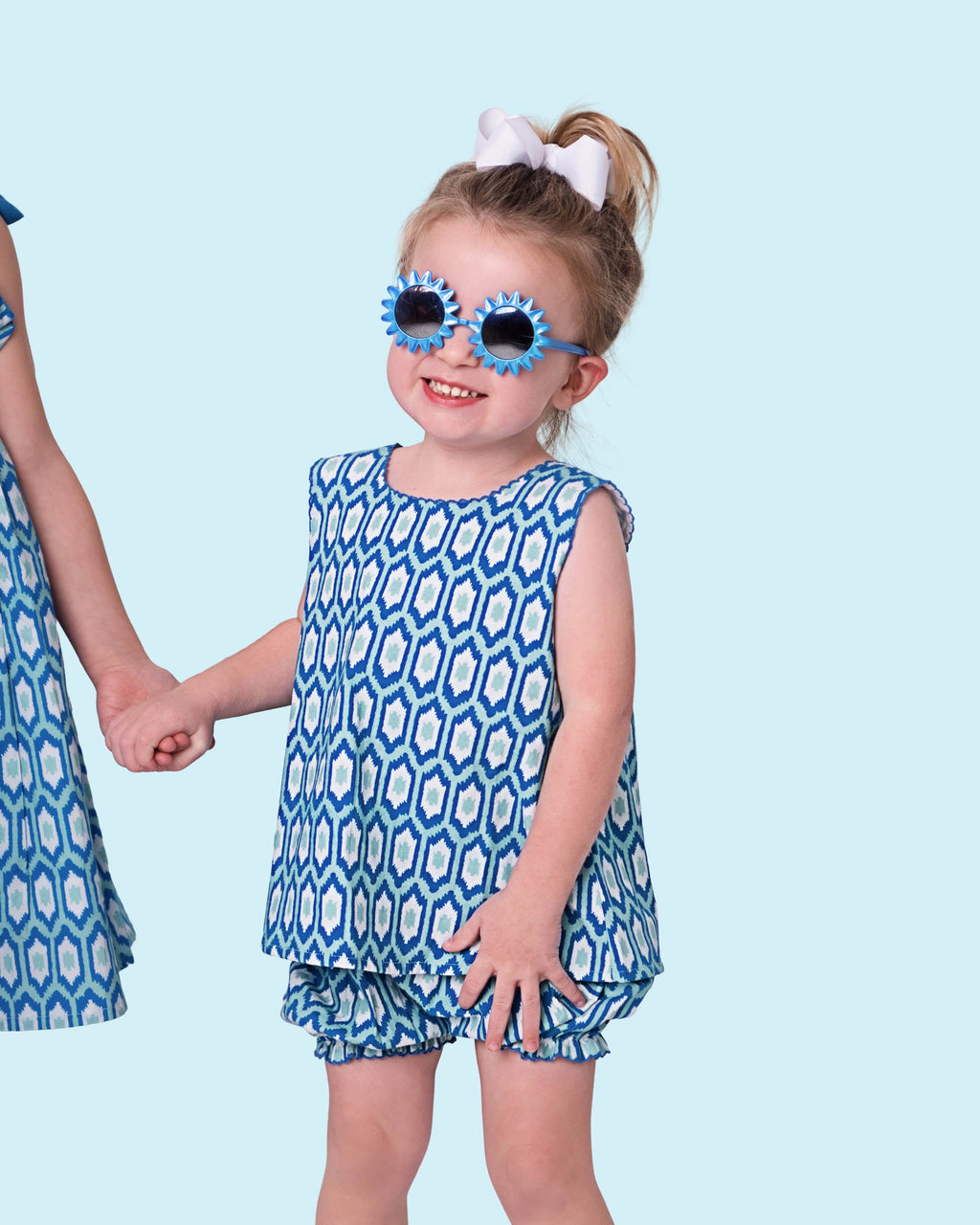 Blue Ikat Bloomer Set- FINAL SALE