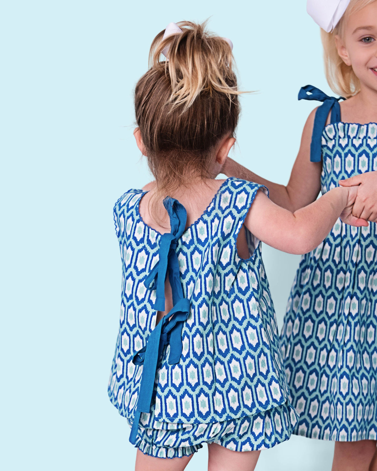 Blue Ikat Bloomer Set- FINAL SALE