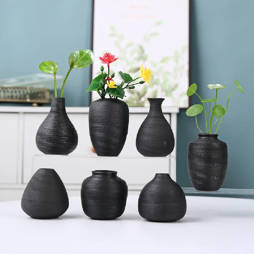 Small ceramic vases, simple home decor, living room decoration, dry flower planters, handicrafts, hydroponic vases