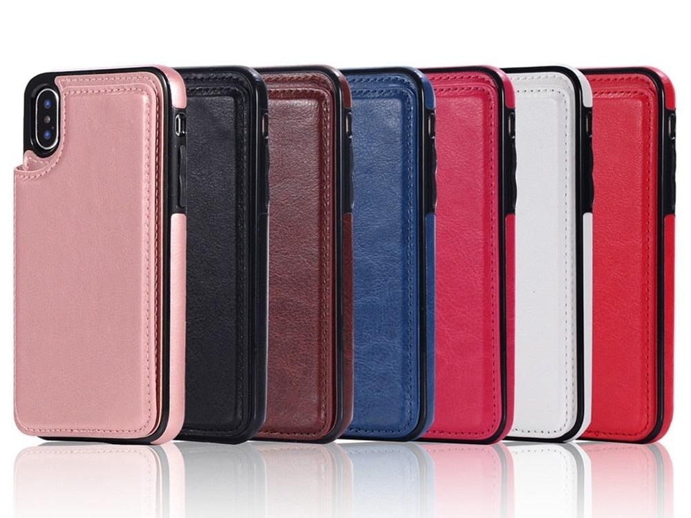 Leather Retro Card Holder Flip Cover for iPhone 11 12 13 14 Pro Max Mini Wallet Case iPhone 11 PU Leather Flip Cover Wallet Case For iPhone