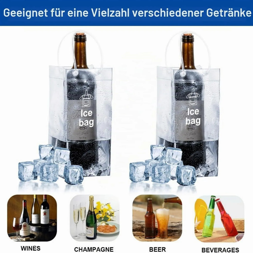 1/2/4pcs ICE Bags PVC Transparent Cooler Clear Pouch Ice Bucket Wine