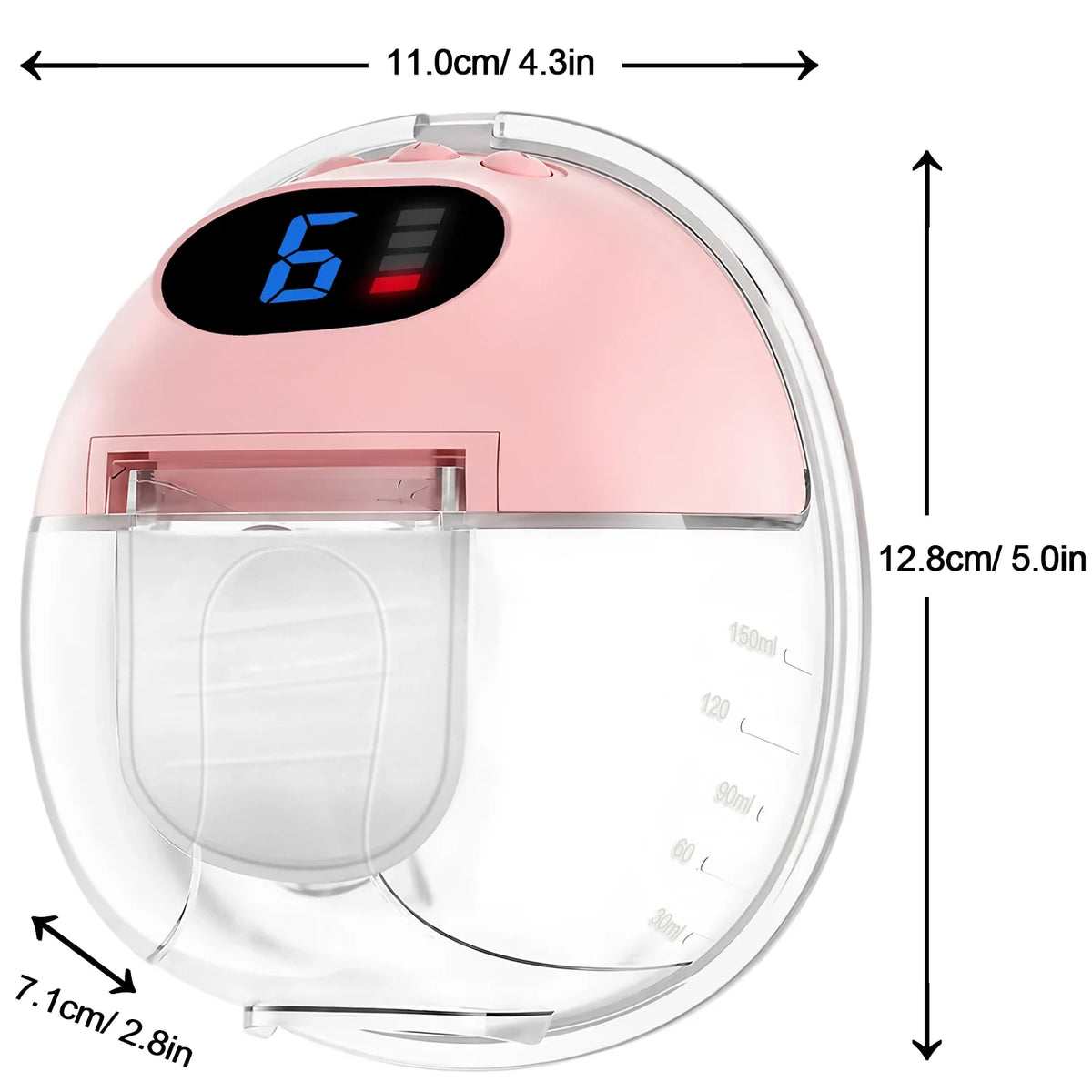 Adjustable Suction Wearable Electric Breast Pump Hands‑Free In‑Bra Design Quiet Portable Breast Milk Pump for Daily Breastfeedin