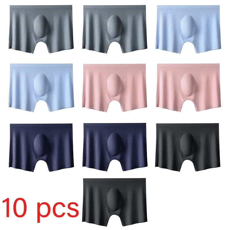 10 Pcs/Lot Men's Summer Ice Silk Boxers Briefs