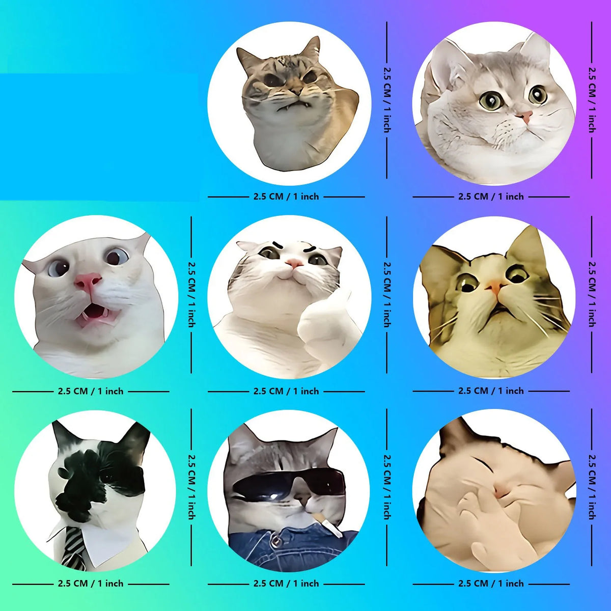 Funny Cat Cartoon Sticker Roll | 100pcs Animal Stickers for Photocard Decor