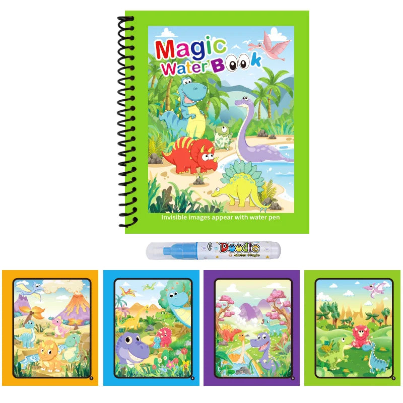 Magic Water Drawing Book | Reusable Coloring Pad with Pen for Kids Gift