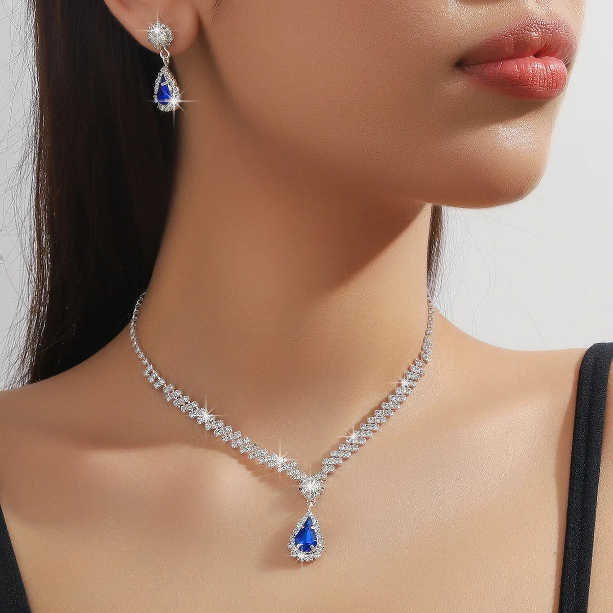 Of Women's Water Drop Necklaces Earrings Set for Wedding Season Banquet