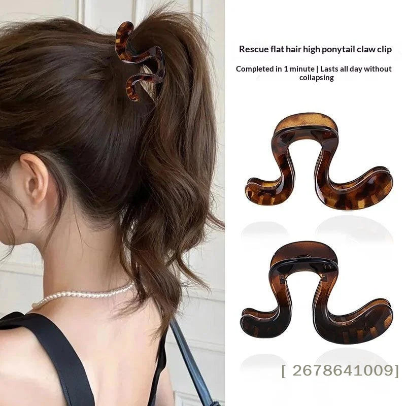 Korean Simple Matte Hair Clips Retro Geometric Claw Clips Half-Up Shark Clip