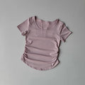 Women's Summer Mesh Yoga Pleated Fitness T-Shirt