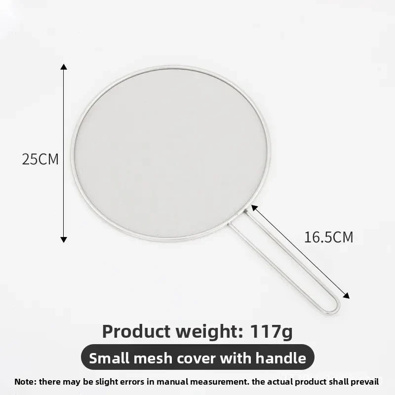 Stainless Steel Splatter Screen Oil-Proofing Lid with Spill-proof Feature Frying Pan Cover Cooking Tool Mesh Pot Lid Cover