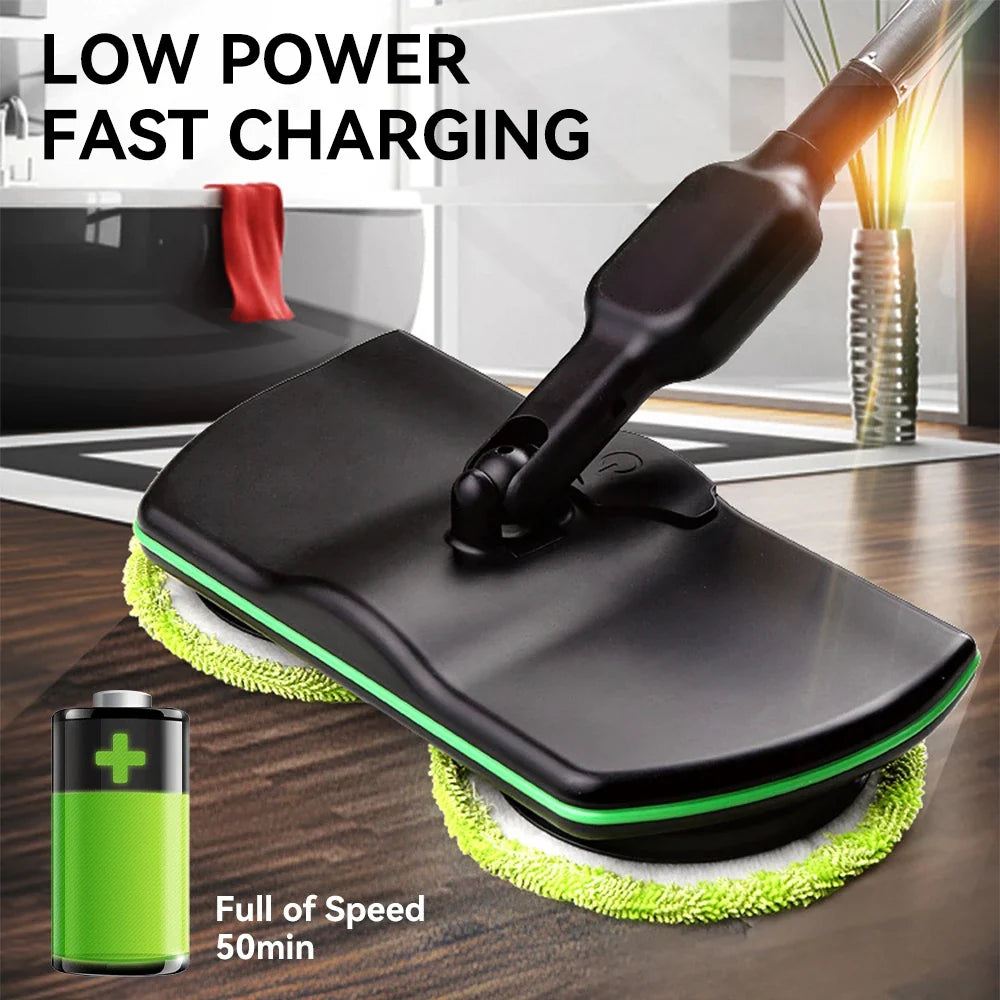 Cordless Electric Mop Handheld Rotating Mop Absorbing Water Footswitch Rechargeable Sweeper Waxing Cleaning for Hardwood Tile