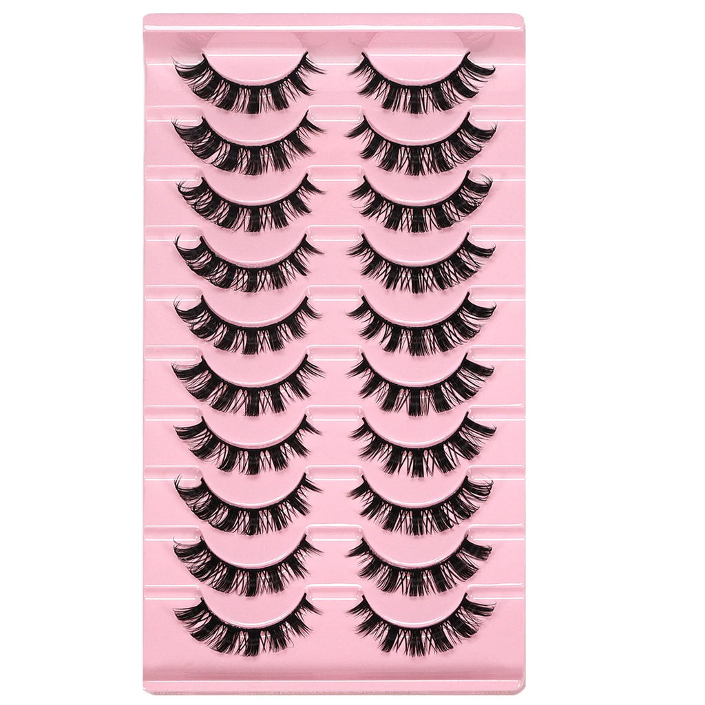 False Eyelashes Deep Curl Hybrid Faux Mink Volume Strip Lashes for Casual Selfie Look