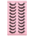 False Eyelashes Deep Curl Hybrid Faux Mink Volume Strip Lashes for Casual Selfie Look