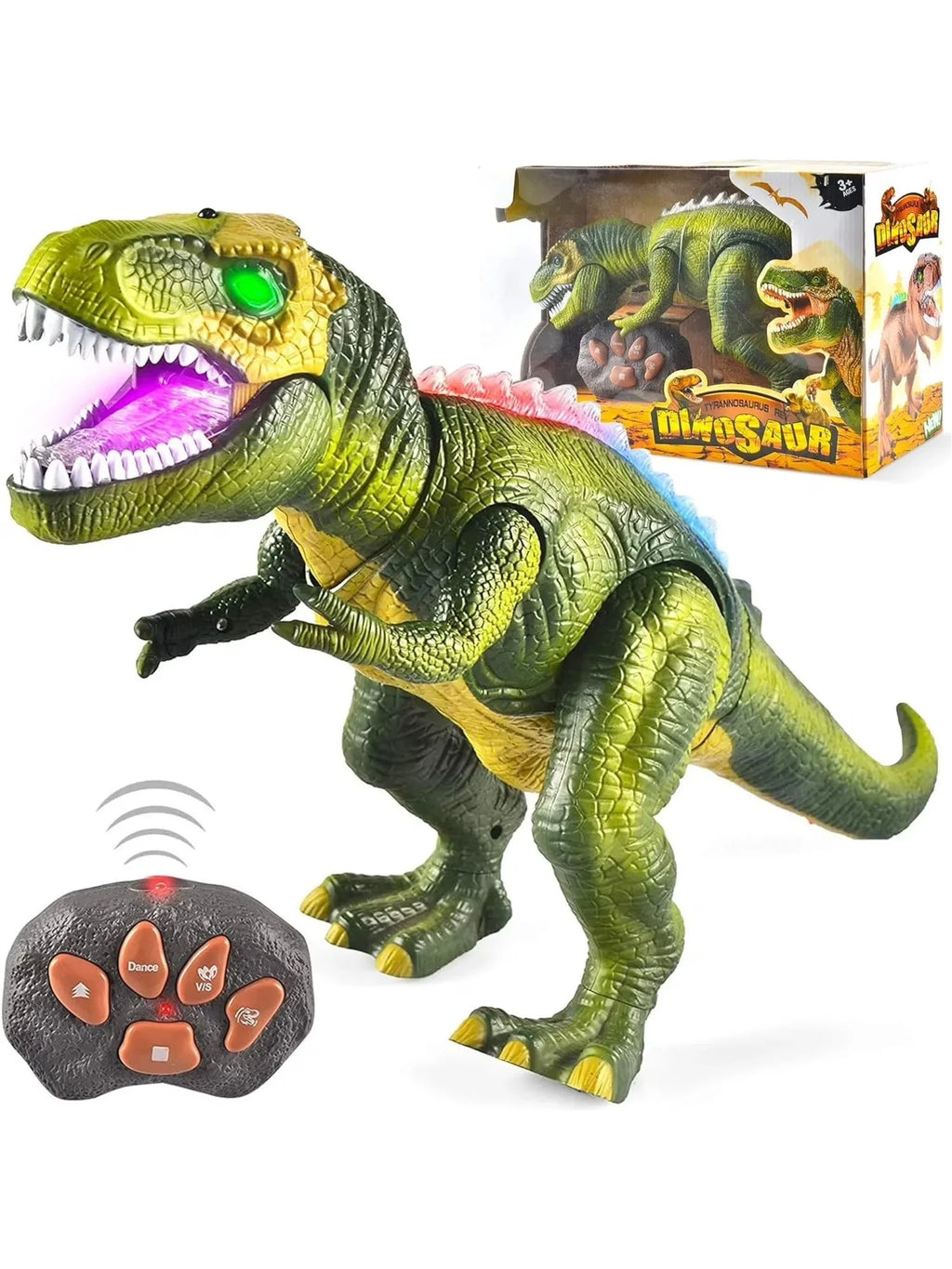 Joyfy Remote Control Walking Dinosaur Big T rex Dinosaur Robot Toy with Light Sound Electric Animal for Kids Best Birthday Gift
