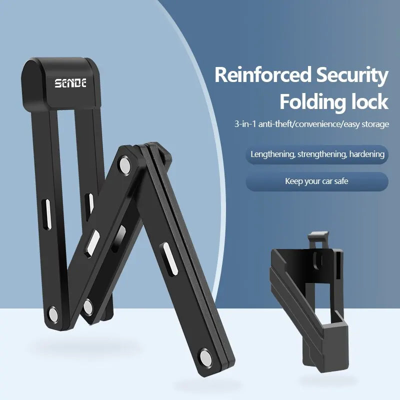 Folding Bicycle Lock | 80 cm Steel & Keyed Design | Bicycles & Compatible E-Bikes