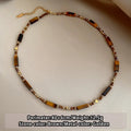 Retro Temperament Layered Tiger Eye Stone Pendant Necklace