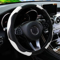 PU Carbon Fiber Leather Car Steering Wheel Cover | 14.5-15 Inch Grip Enhancer
