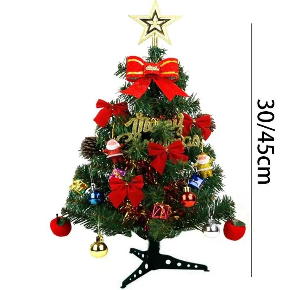30/45cm Mini Christmas Tree New Year Gift Party Decoration Artificial Christmas Tree LED Light DIY Handicraft Xmas Tabletop Tree