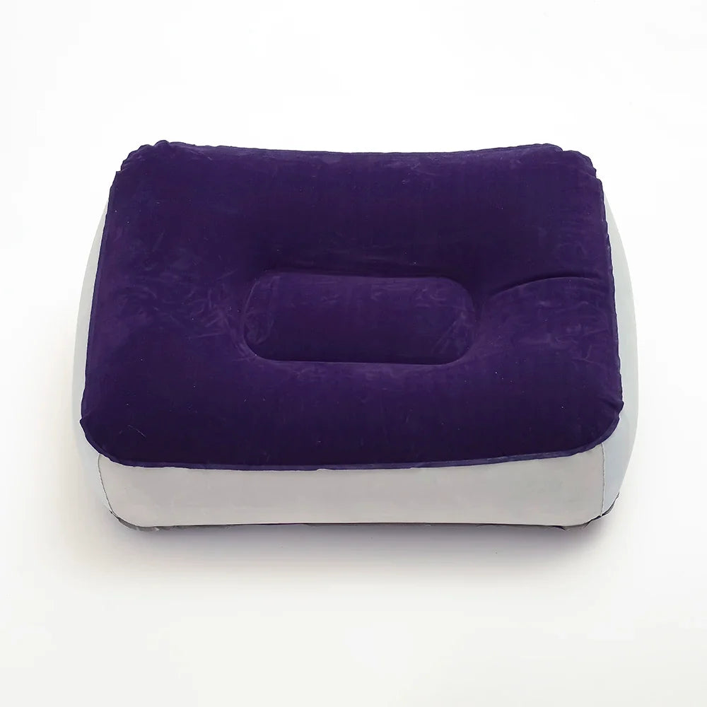 PVC inflatable flocking car foot mat outdoor elevated foot bath massage leisure foot pillow, matched with leak repair patch