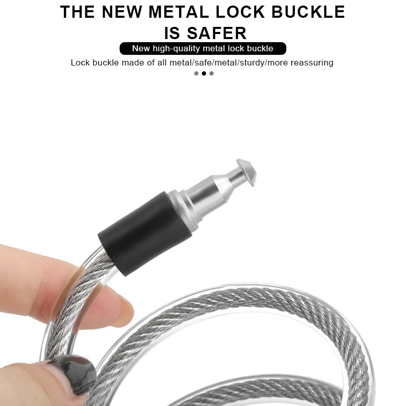Bicycle Cable Lock | Keyed Steel Cable & Portable Design | Bicycles & Compatible E-Bikes or Scooters