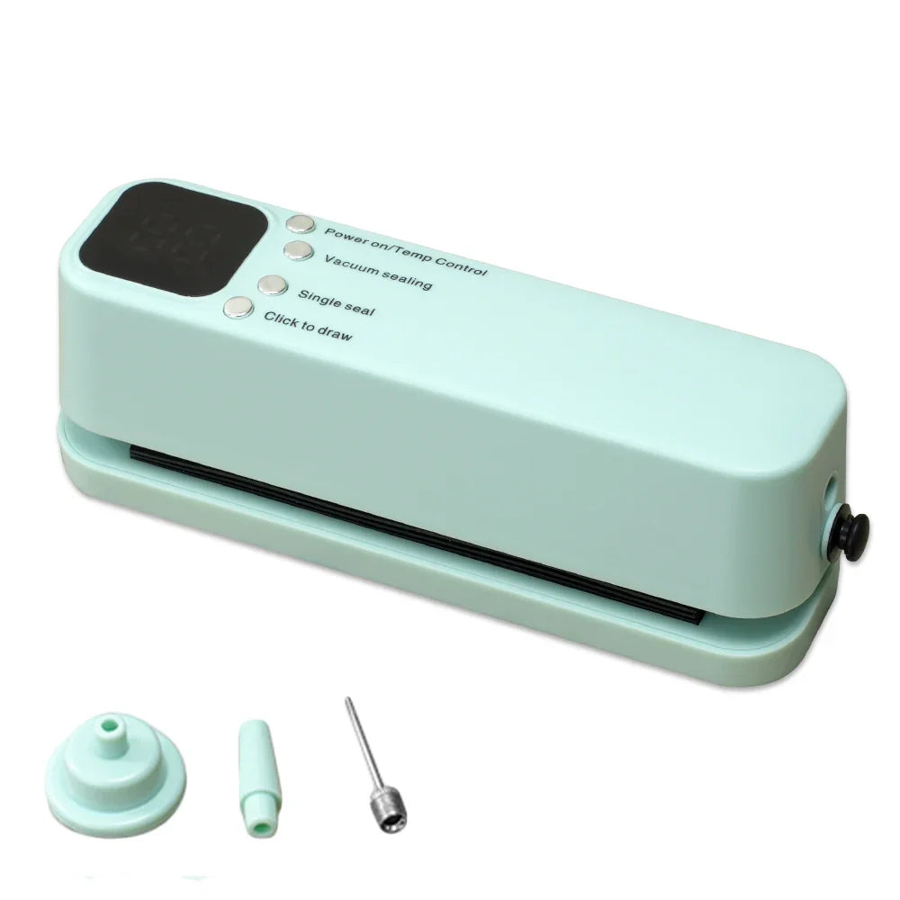 Mini Vacuum Sealer Rechargeable Food Preservation Package Plastic Bags Sealer Portable Wireless Automatic Vacuum Sealing Machine
