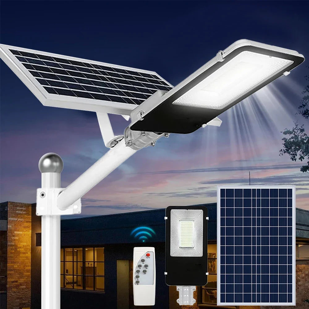Solar LED Street Light | 281 LEDs & Remote Dimming | Driveways, Gardens & Outdoor Paths
