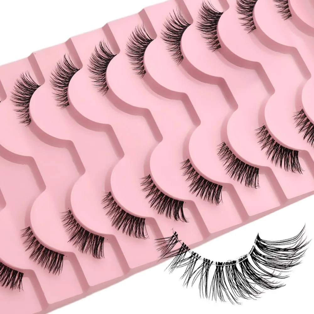 Band Half False Eyelashes Natural Wispy Faux Mink Lashes Lightweight Reusable Comfortable Eye Lash