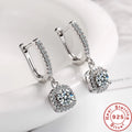 2CT Moissanite Huggie Hoop Earrings | Lab Created Diamond 925 Sterling Silver Dainty Hoop Dangle