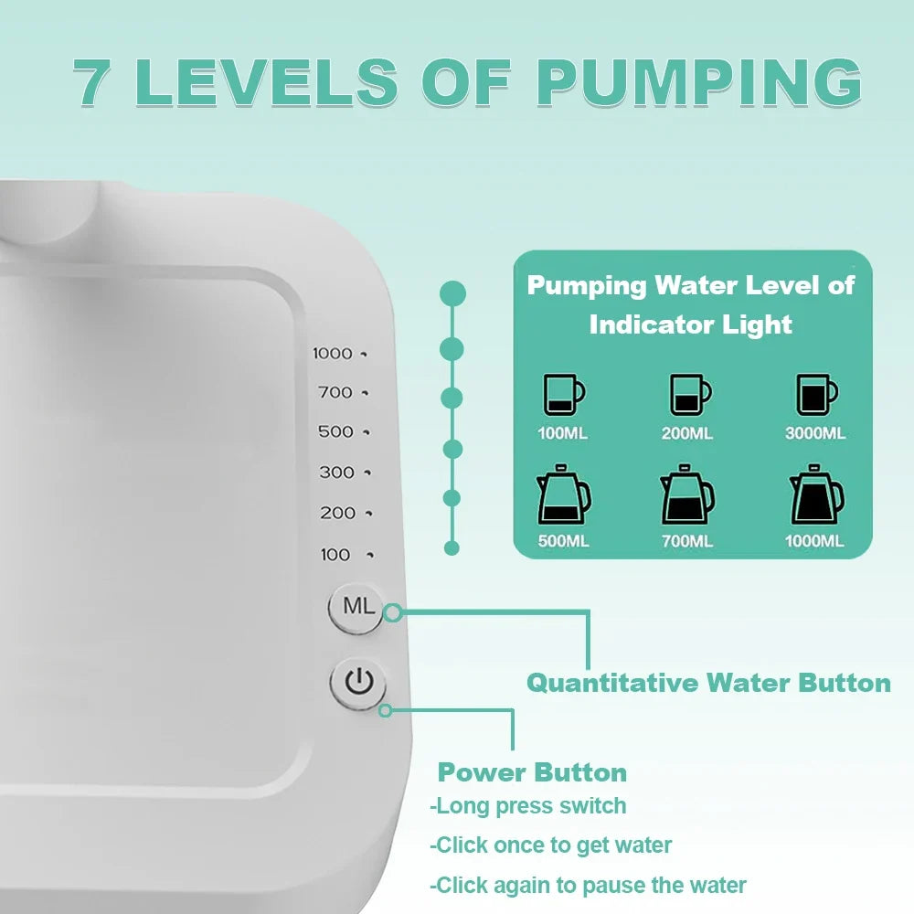 Water Gallon Pump Portable Electric Water Dispenser for Household Camping Smart  Automatic Drinking Water Bottle Gallon Pump