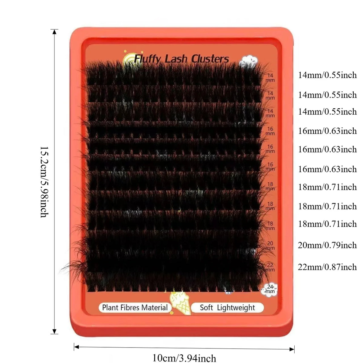 Beginner Friendly 80D-100D Fluffy 8D D Curl Lash Clusters 0.07mm 14-22mm Easy DIY At Home Self-Graft Eyelashes