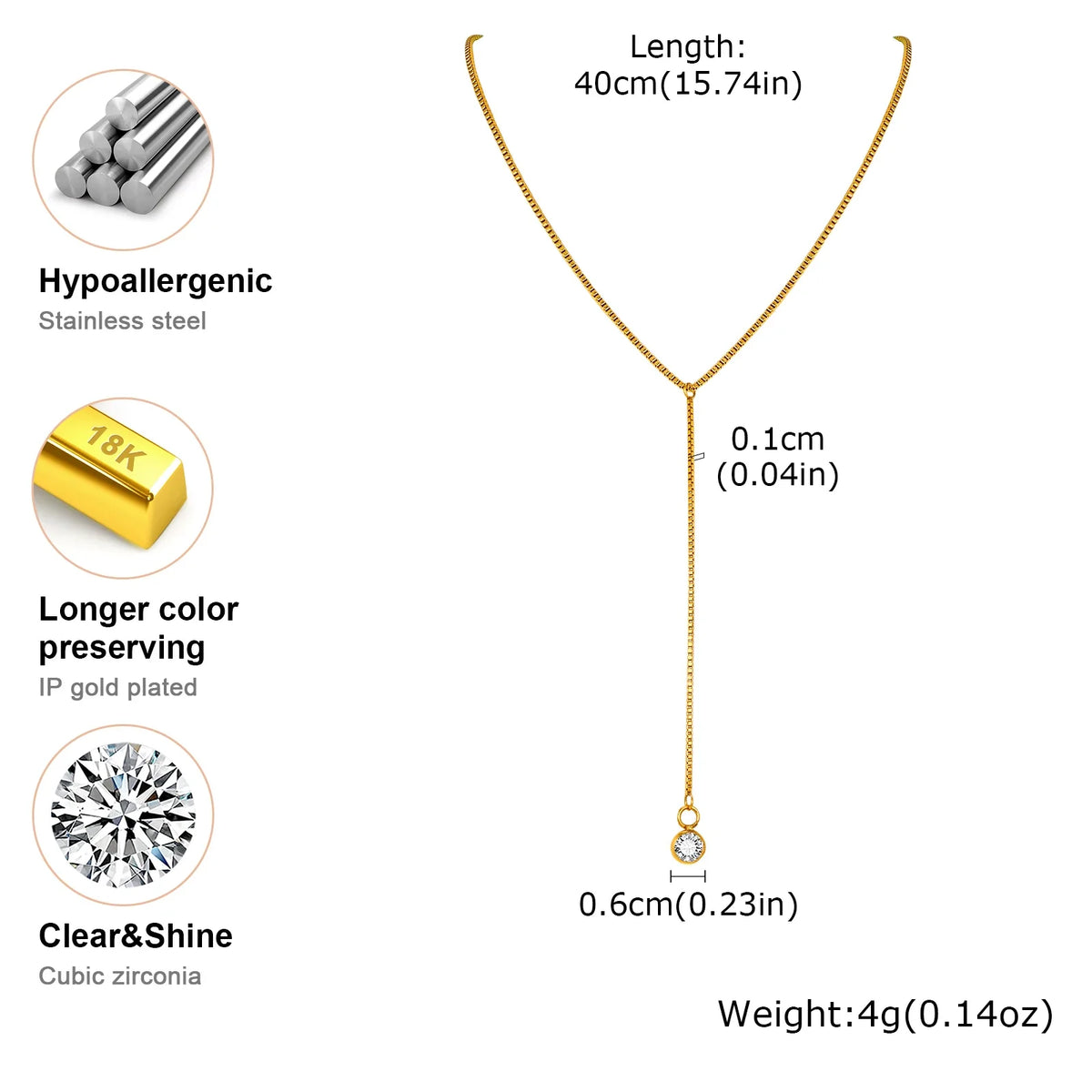 Golden Color Lariat Necklace