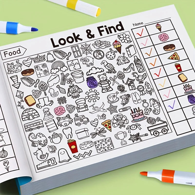 32 Pages Kids Drawing Notebook | Look & Find Shape Game for Fun Concentration & Attention Exercise
