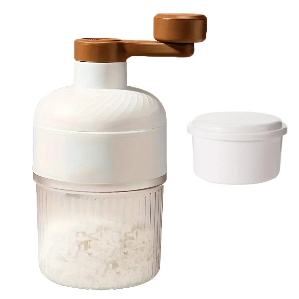 Mini Hand Crank Shaved Ice Machine & Milkshake Maker | Large-Capacity Stainless Steel Ice Crusher | Portable Kitchen Tool for Home & Outdoor