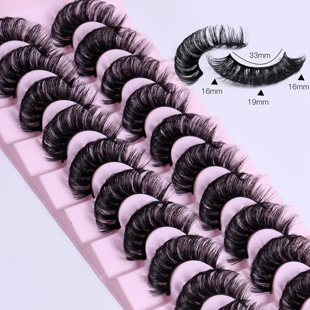 False Eyelashes Russian Volume Strip Lashes Fluffy Thick Wispy Fake Eyelashes for Party Stage