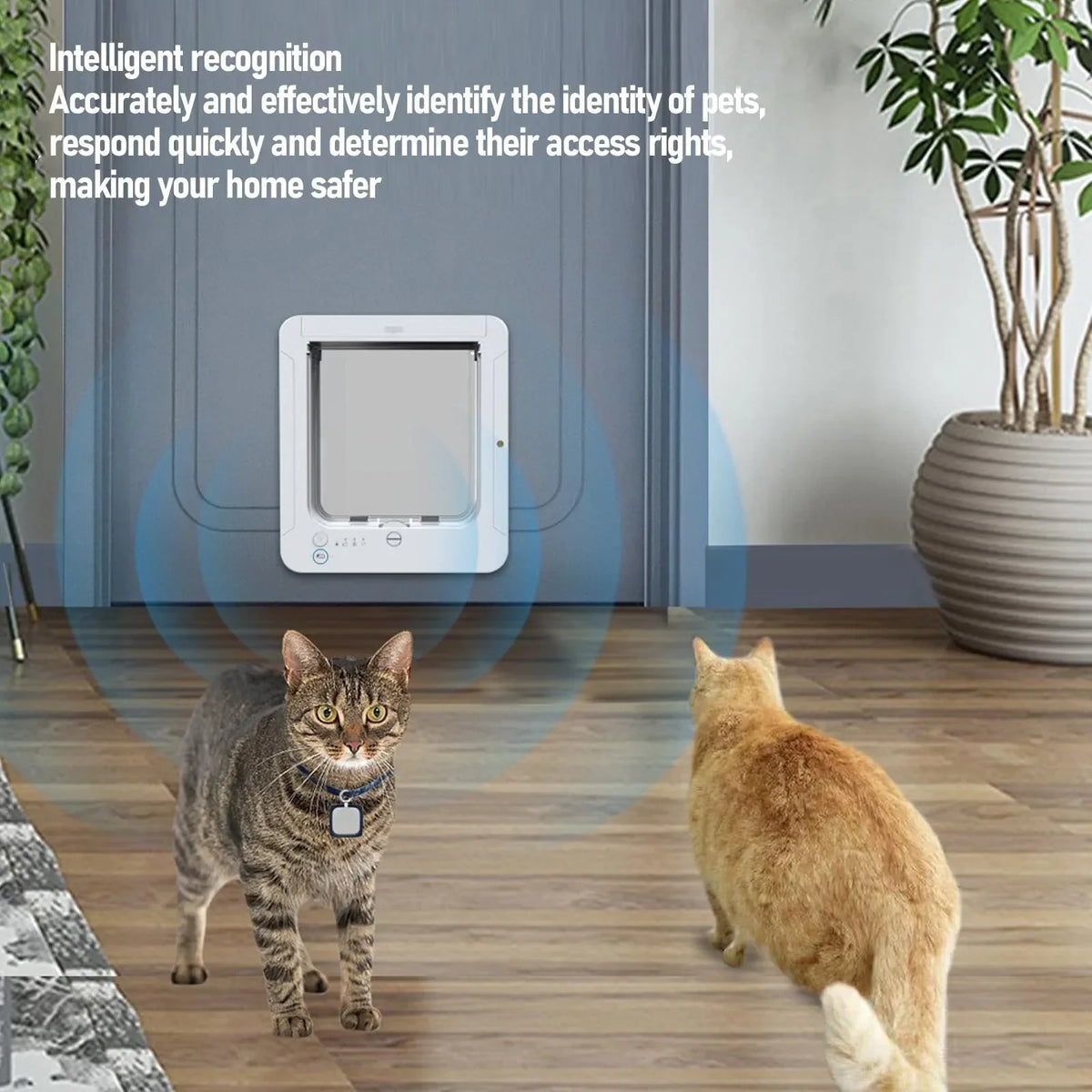 Collar Cat Door Smart Cat Door Automatic Sensing with Collar Activated Easy Installation Pet Door for Home Smart Cat Door