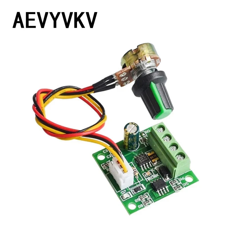 High Precision 1.8V 3V 5V 6V 9V 12V PWM DC Motor Speed Controller Fuse 2A Over Current Protection with Knob Potentiometer Switch