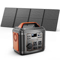 300W Portable Power Station, 296Wh 80000mAh Camping Solar Generator, Emergency Lithium Battery Outages,Black(with Solar Panel)