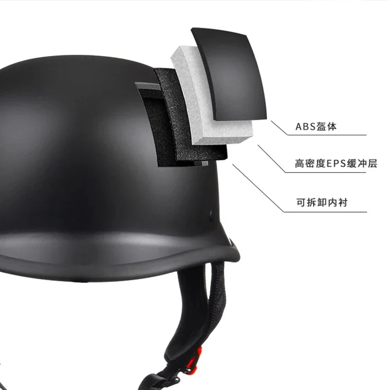 Vintage Half Helmet: Retro Open Face Summer Motorcycle
