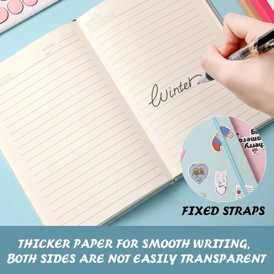 Popular A5 bound notebook, 200 pages, school supplies, agenda, suitable for offices, universities, couples, is the best gift