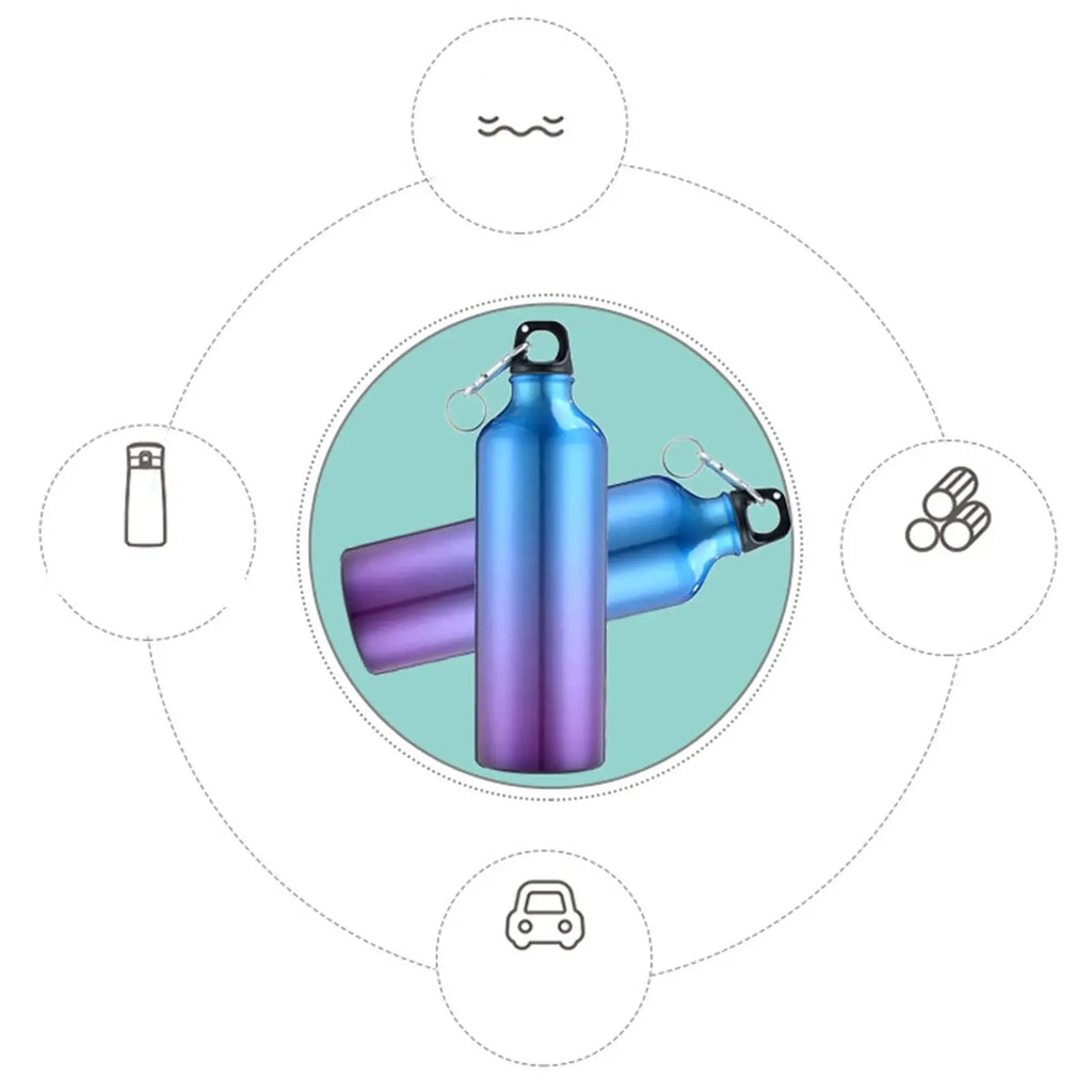 750mL Aluminum Water Bottle Reusable Leakproof
