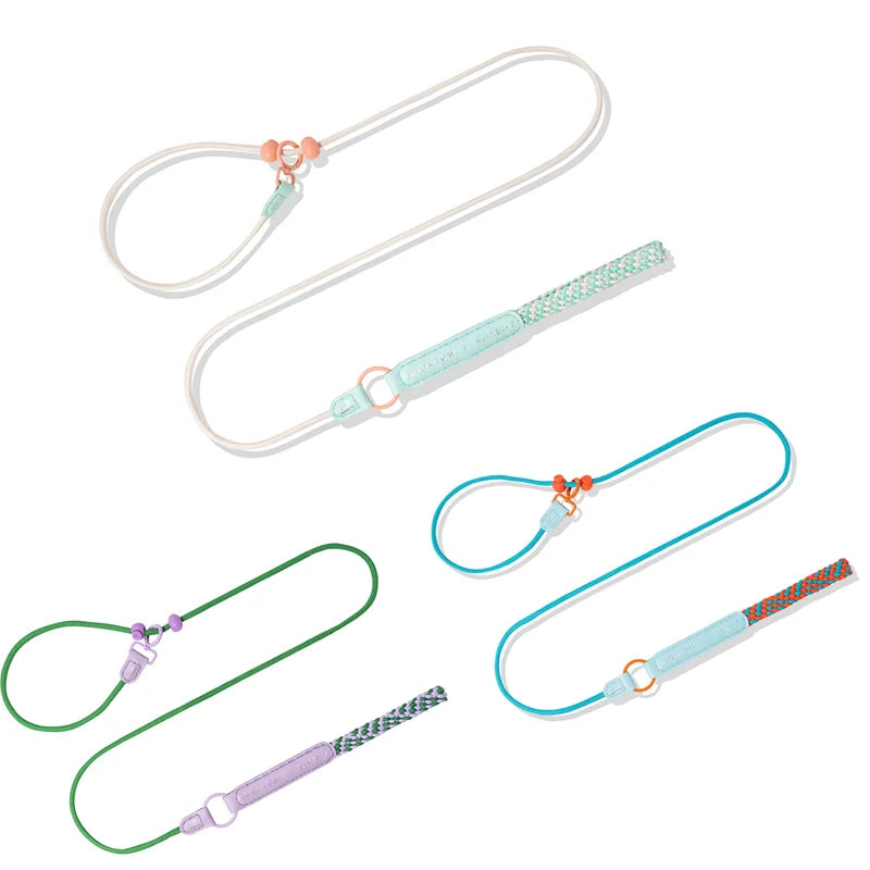 P-Chain Dog Training Slip Lead | Adjustable Nylon + PU, Quick-Release | Small, Medium & Large Dogs
