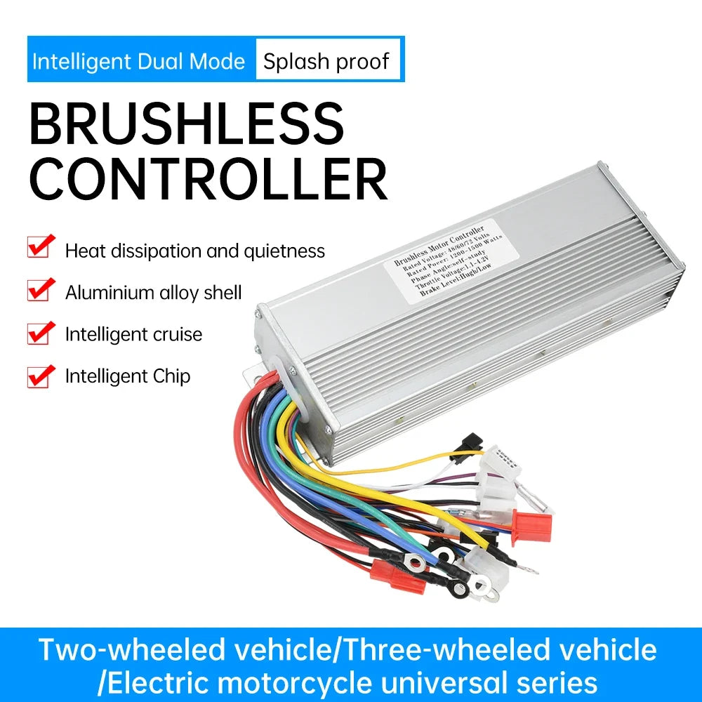 Brushless DC Motor Controller | 48–72V & 1200–1500W Supplier Rating | Compatible E-Bikes & Scooters