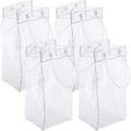 4PCS Transportable Foldable Champagne Ice Bag Beer Cooler Clear White PVC Wine Chiller Ice Bag for Cold Drink at Outdoor Event