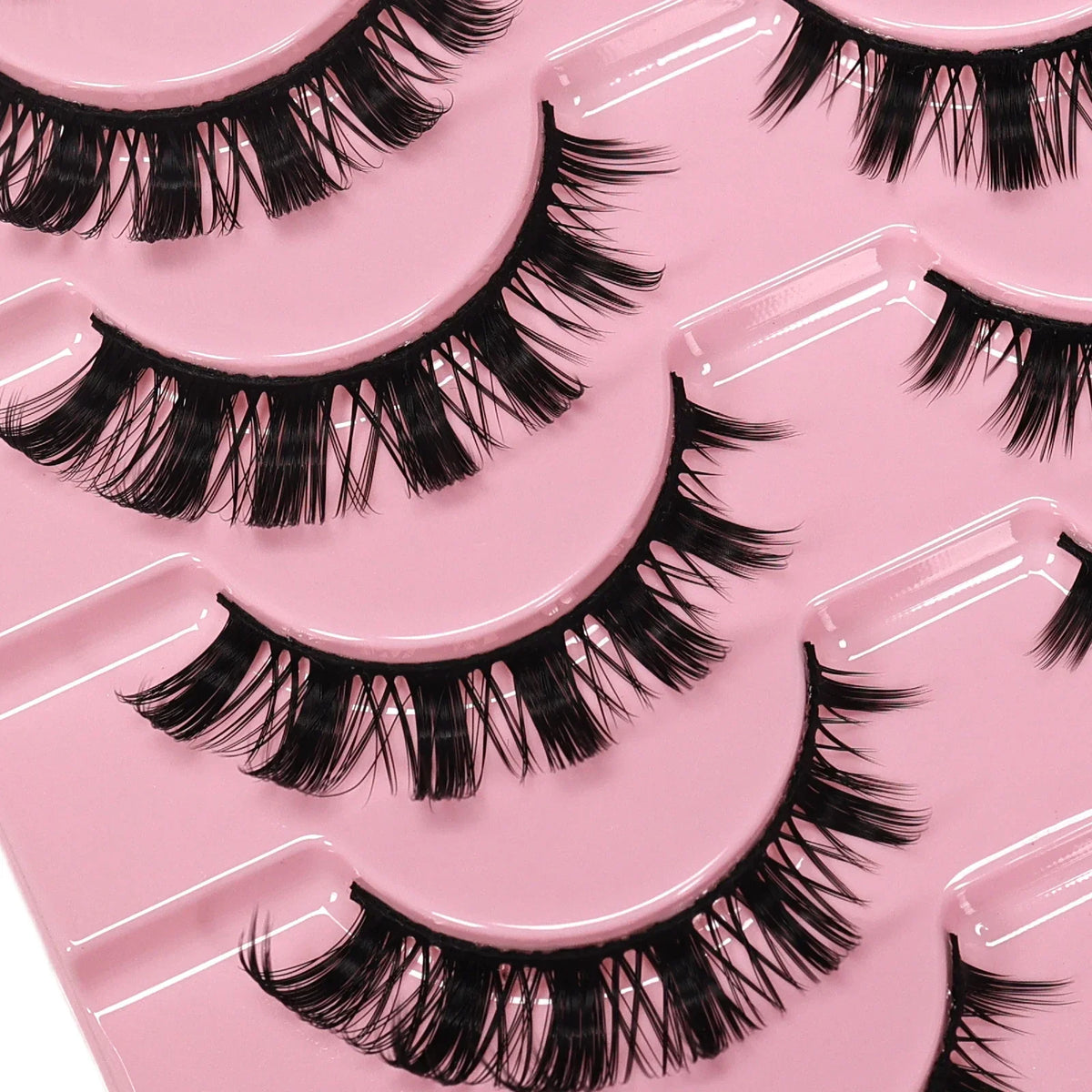 False Eyelashes Deep Curl Hybrid Faux Mink Volume Strip Lashes for Casual Selfie Look