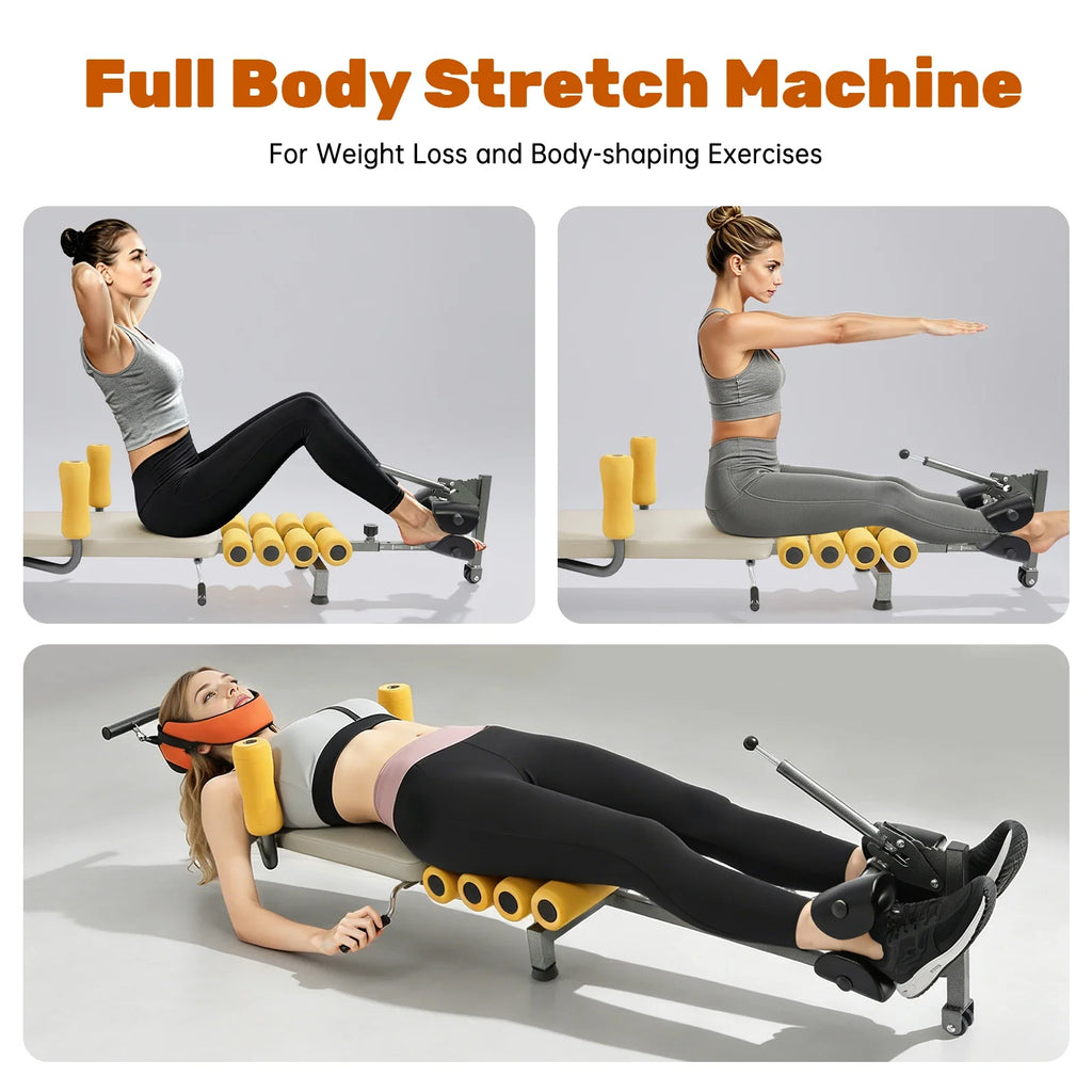 Back Stretcher Traction Bed 330lbs Capacity Adjustable Length Cervical Lumbar Spine Stretcher for Home Office