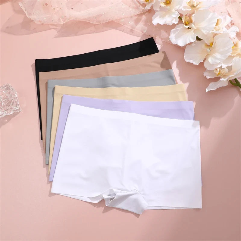 FINETOO 3pc Seamless Soft Boyshort Women's Panties Sexy Breathable Invisible Underwear Female Soild Comfortable Stretch Lingerie