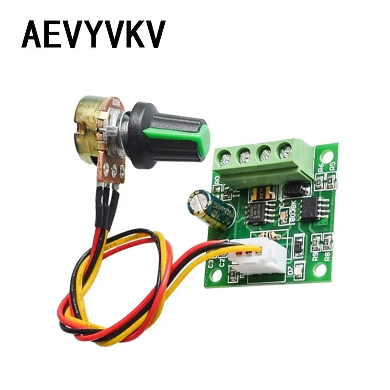High Precision 1.8V 3V 5V 6V 9V 12V PWM DC Motor Speed Controller Fuse 2A Over Current Protection with Knob Potentiometer Switch