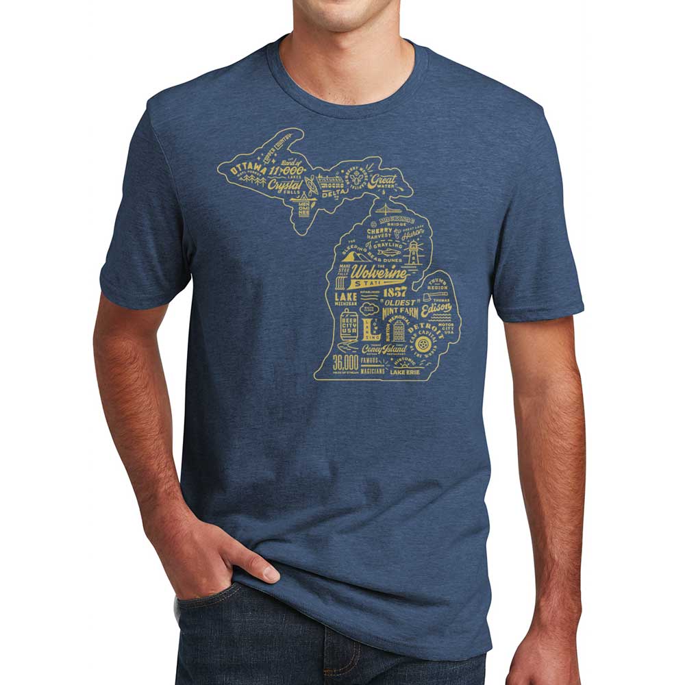 Mens T-Shirt - Michigan Places